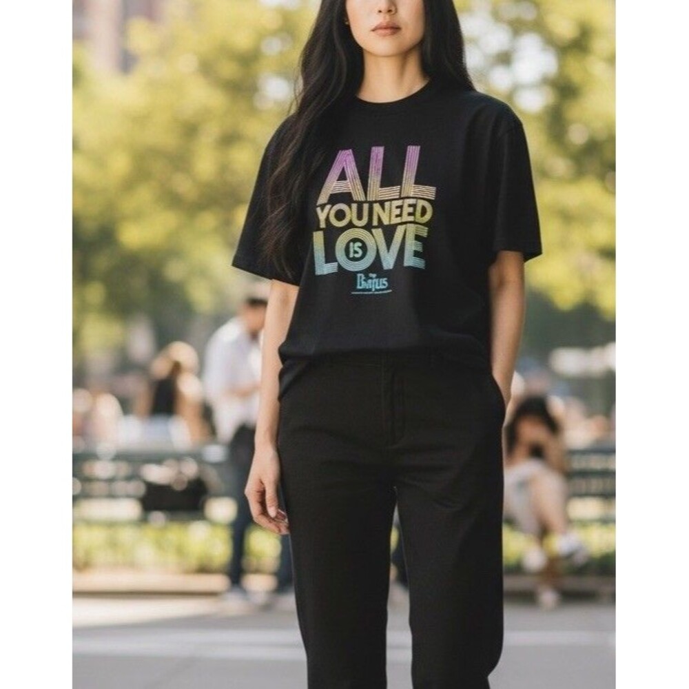 The Beatles All You Need Is Love T Shirt XL Black Graphic Band Tee 2019 Apple